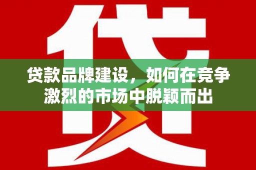 自流井贷款品牌建设，如何在竞争激烈的市场中脱颖而出