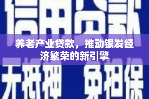 自流井养老产业贷款，推动银发经济繁荣的新引擎