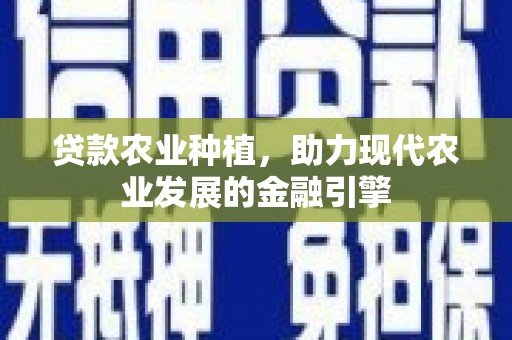 自流井贷款农业种植，助力现代农业发展的金融引擎