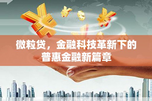 自流井微粒贷，金融科技革新下的普惠金融新篇章